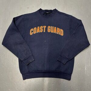 Vintage 90s Coast guard spell out graphic navy blue crewneck sweatshirt